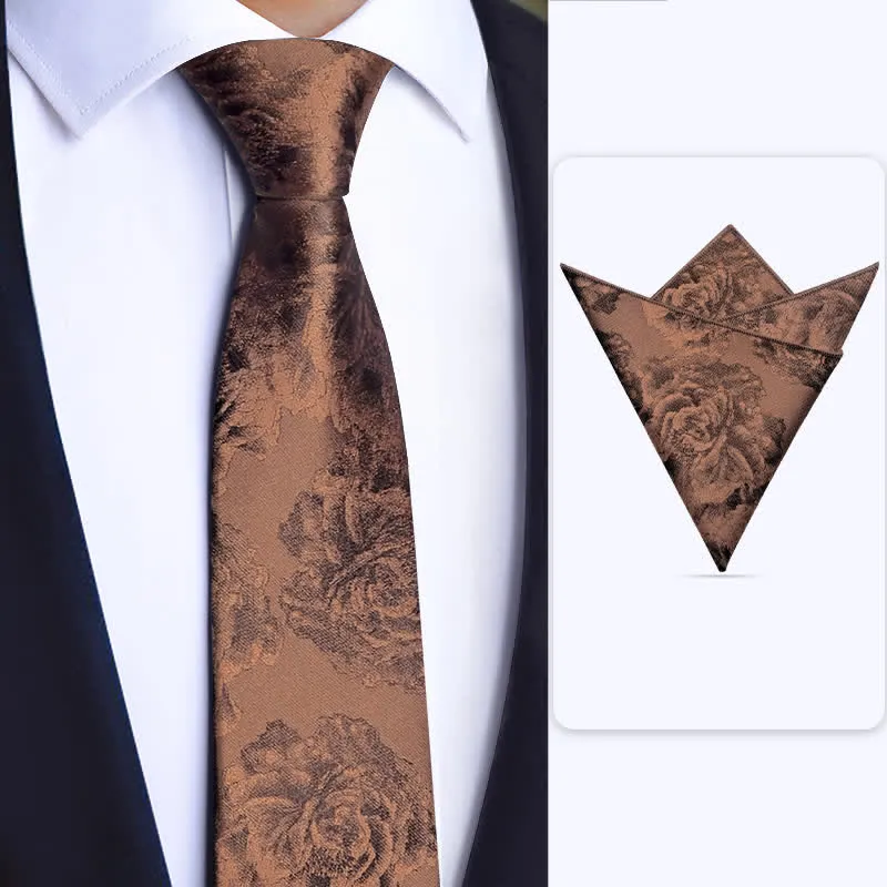3Pcs Men's Vintage Bronze Flower BowTie Necktie Set sold by FloralTrip product image thumbnail 3