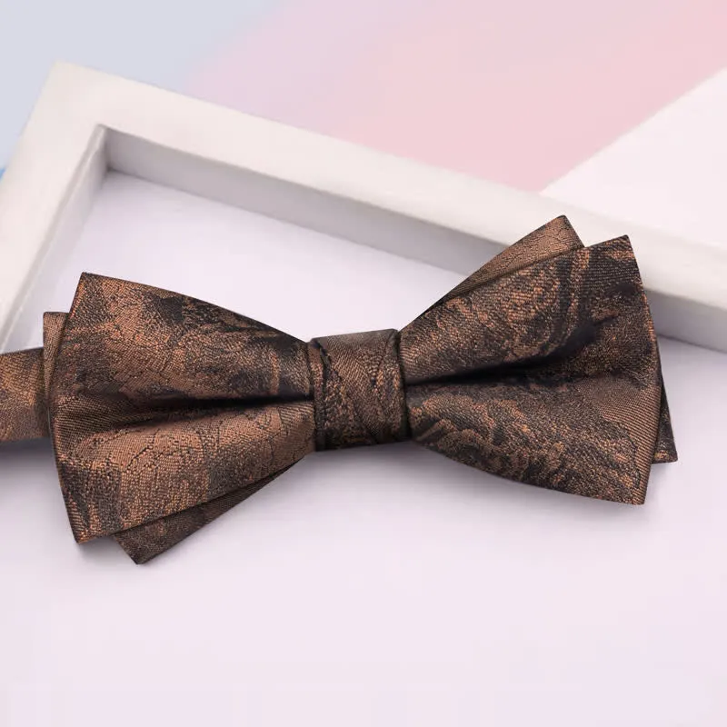 3Pcs Men's Vintage Bronze Flower BowTie Necktie Set sold by FloralTrip product image thumbnail 4