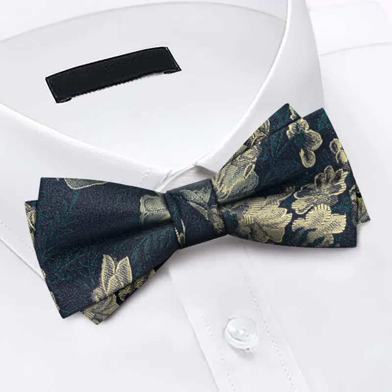 3Pcs Men's Dark Green Flower BowTie Necktie Set sold by FloralTrip product image thumbnail 5