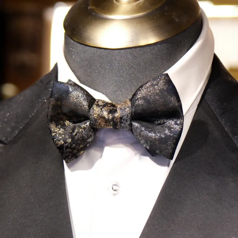 Men's Vintage Shiny Light Golden Threads Bow Tie sold by FloralTrip