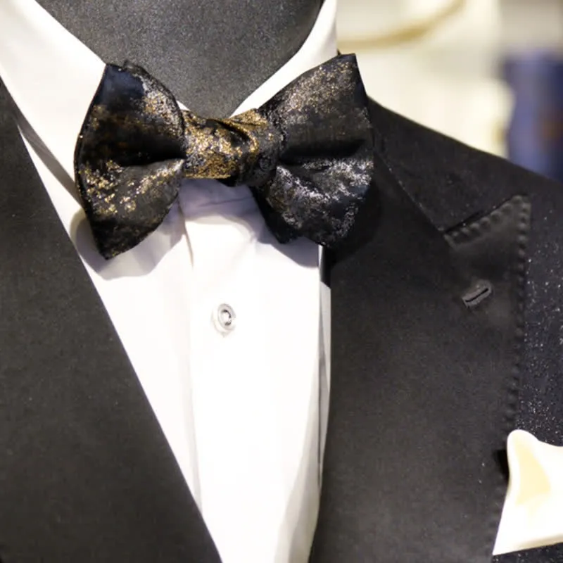 Men's Vintage Shiny Light Golden Threads Bow Tie sold by FloralTrip product image thumbnail 3