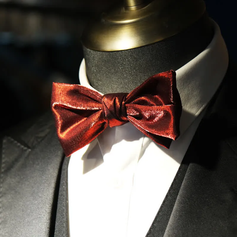 Men's Shiny Gorgeous Red OliveDrab Bow Tie sold by FloralTrip