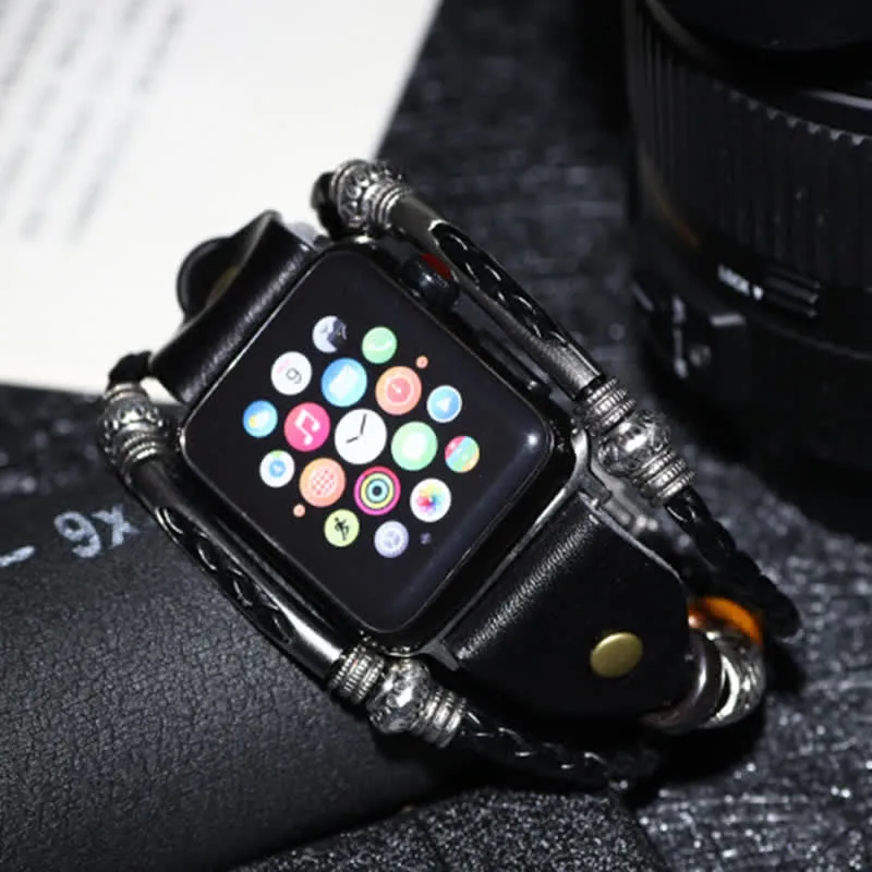 Ethnic Embossed Braided Leather Watch Band sold by FloralTrip product image thumbnail 4