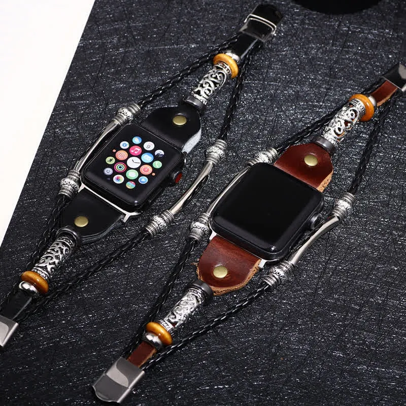Ethnic Embossed Braided Leather Watch Band sold by FloralTrip product image thumbnail 2
