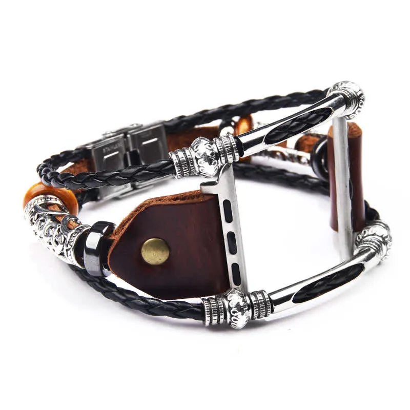 Ethnic Embossed Braided Leather Watch Band sold by FloralTrip product image thumbnail 5