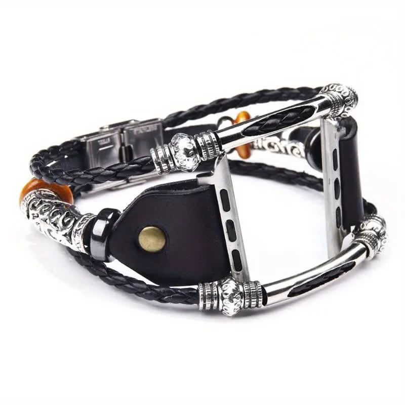 Ethnic Embossed Braided Leather Watch Band sold by FloralTrip product image thumbnail 3
