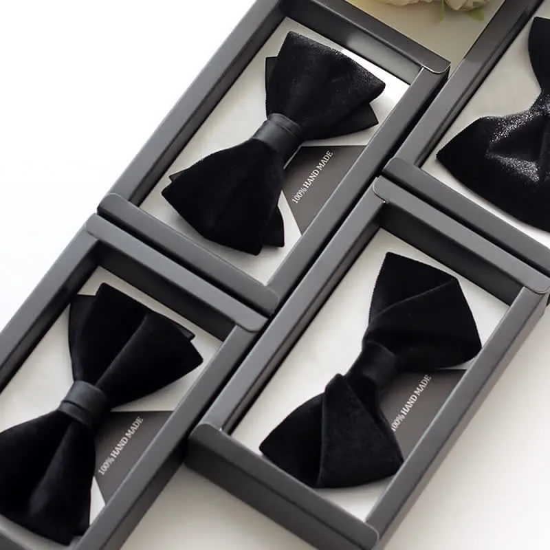 Men's Noble Solid Black Velvet Wedding Bow Tie sold by FloralTrip