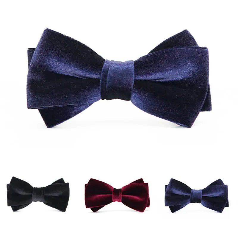 Men's Luxurious Double Layers Velvet Bow Tie sold by FloralTrip product image thumbnail 3