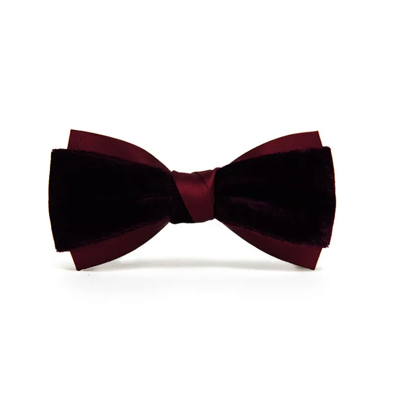 Men's Two-Tone Velvet Double Layer Bow Tie sold by FloralTrip