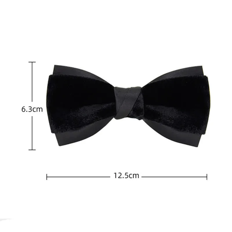 Men's Two-Tone Velvet Double Layer Bow Tie sold by FloralTrip product image thumbnail 5