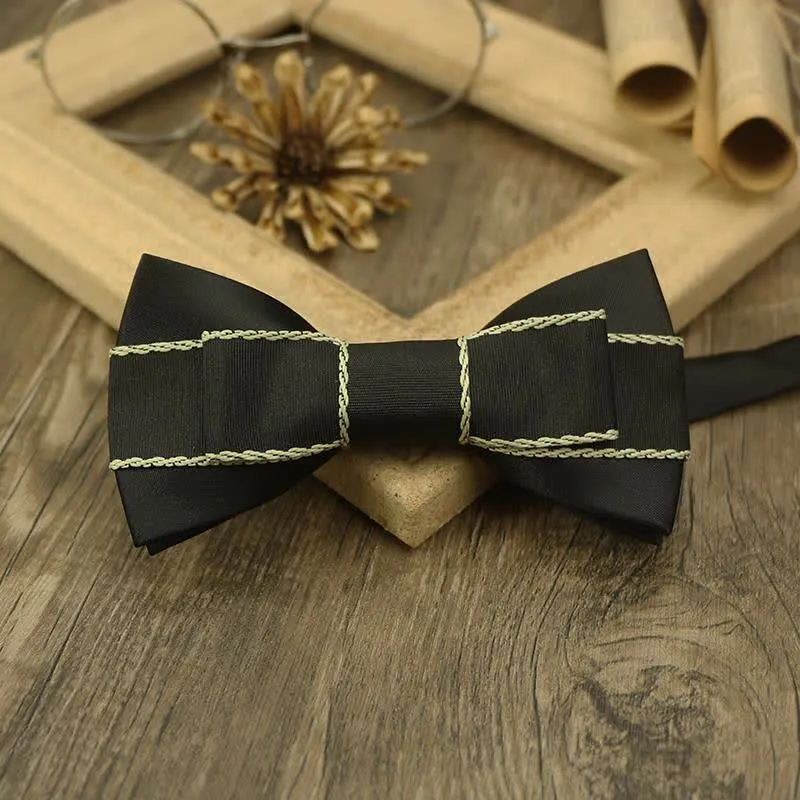 Men's Unique Ribbon Splicing Double Layer Bow Tie sold by FloralTrip