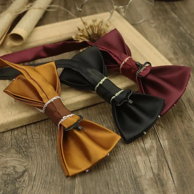 Men's Unique Ribbon Splicing Double Layer Bow Tie sold by FloralTrip product image thumbnail 3