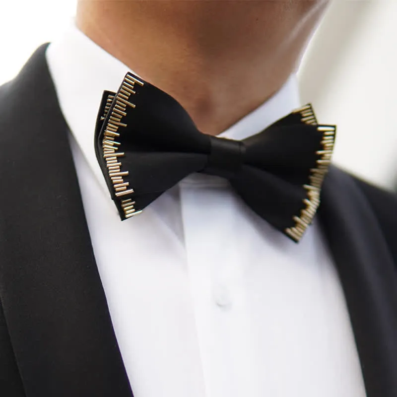 Men's Luxury Dazzling Golden Light Bow Tie sold by FloralTrip product image thumbnail 4