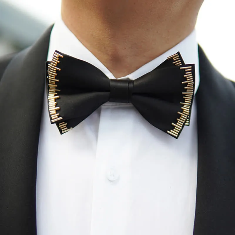 Men's Luxury Dazzling Golden Light Bow Tie sold by FloralTrip product image thumbnail 2