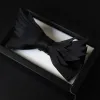 Men's All Black Layered Wings Shape Bow Tie sold by FloralTrip