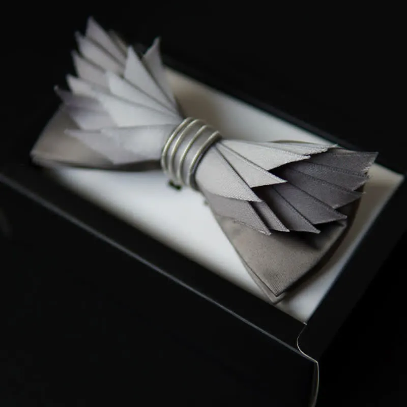 Men's Lifelike Silver & Gray Wings Shape Bow Tie sold by FloralTrip