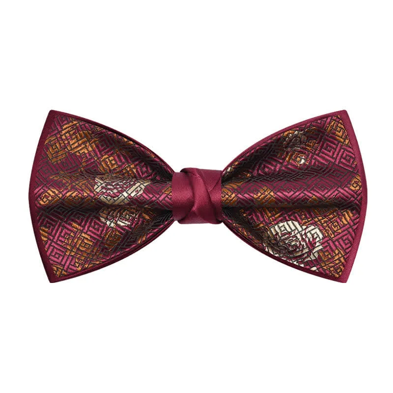 Men's Charming Blossom Checked Pattern Bow Tie sold by FloralTrip