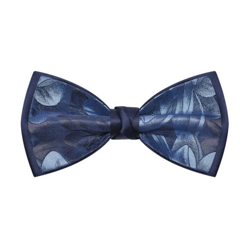 Men's Elegant Navy Blue Floral Pattern Bow Tie sold by FloralTrip