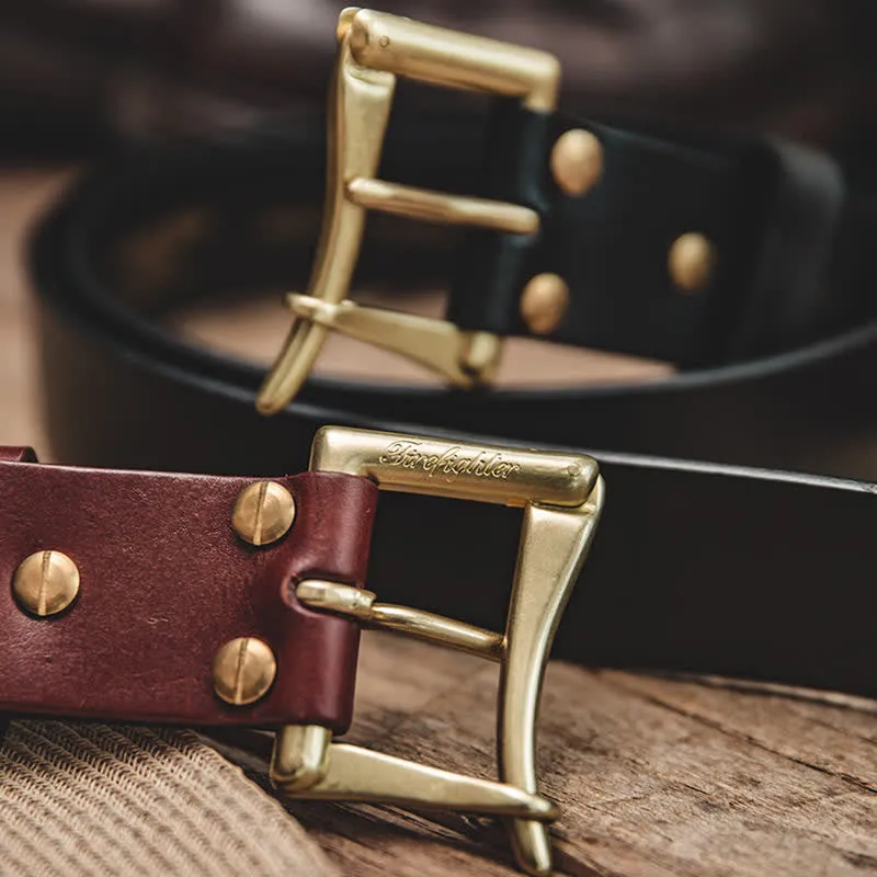 Men's Luxury Style Brass Buckle Leather Belt sold by FloralTrip product image thumbnail 5