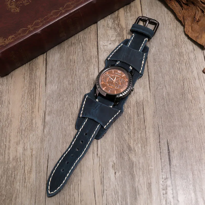 Men's Luxury Big Dial Bracelet Leather Watch sold by FloralTrip