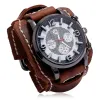 Men's Vintage Charm Bracelet Cuff Leather Watch sold by FloralTrip