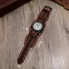Men's Vintage Charm Bracelet Cuff Leather Watch sold by FloralTrip