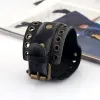 Men's Vintage Black Wide Cuff Leather Watch sold by FloralTrip