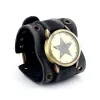 Men's Vintage Black Wide Cuff Leather Watch sold by FloralTrip