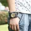 Men's Vintage Black Wide Cuff Leather Watch sold by FloralTrip