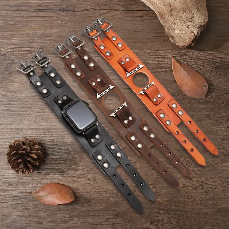 Stylish Double Strap Genuine Leather Watch Band sold by FloralTrip