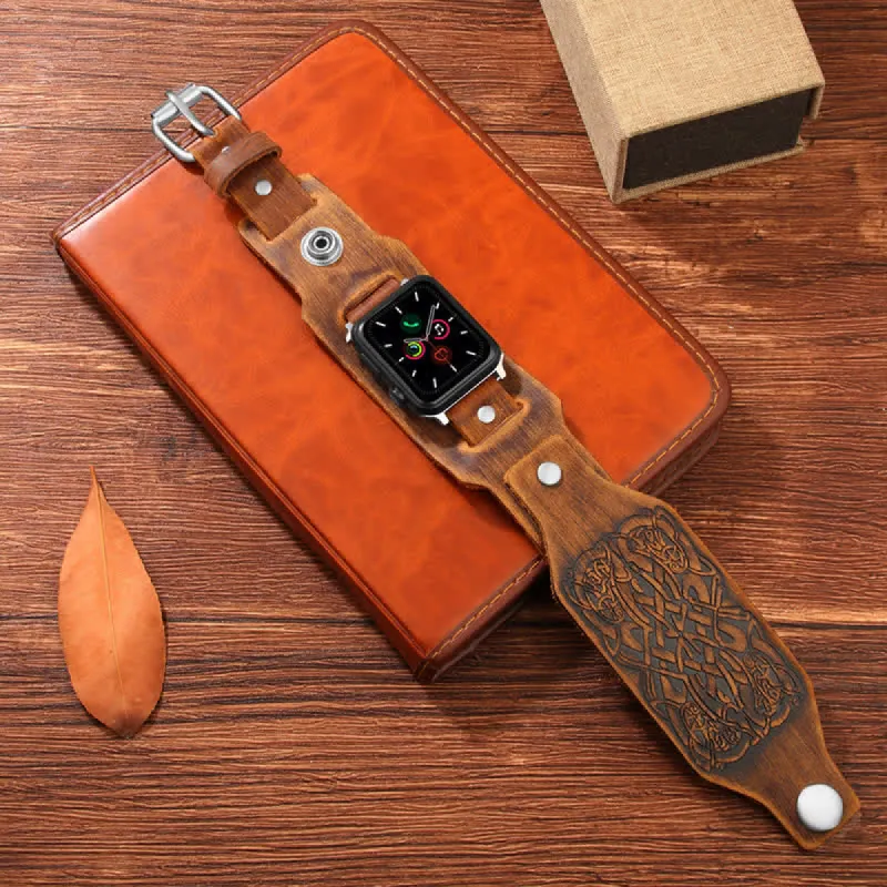 Relief Celtic Knot Pattern Leather Watch Band sold by FloralTrip