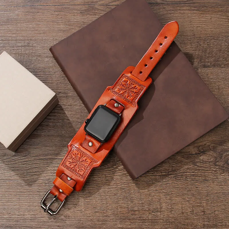 Relief Viking Compass Totem Leather Watch Band sold by FloralTrip product image thumbnail 5