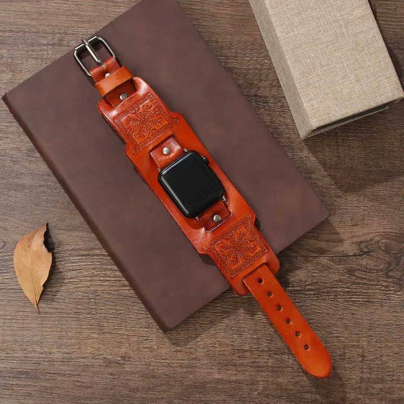 Relief Viking Compass Totem Leather Watch Band sold by FloralTrip product image thumbnail 4