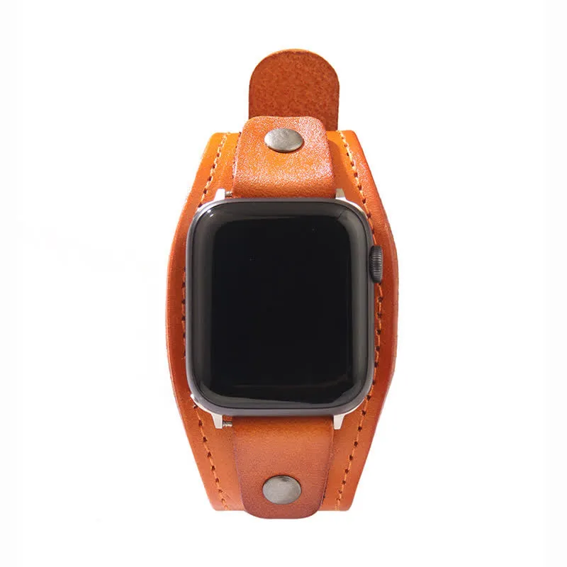 Punk Genuine Leather Bracelet Smart Watch Band sold by FloralTrip product image thumbnail 4