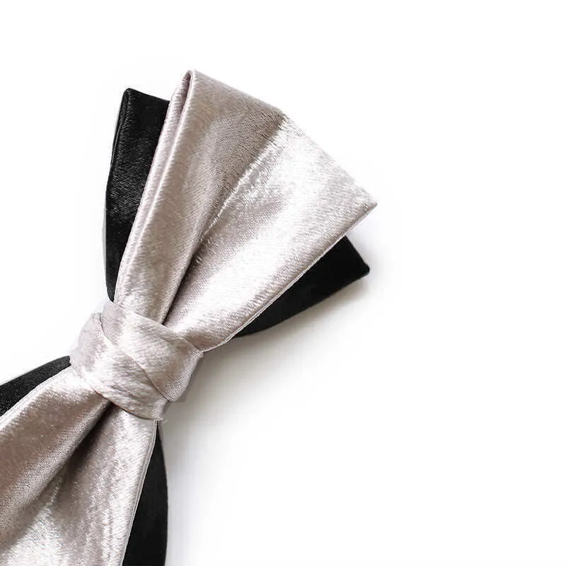 Men's Gainsboro Black Double Layered Bow Tie sold by FloralTrip product image thumbnail 5