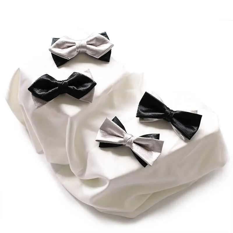 Men's Gainsboro Black Double Layered Bow Tie sold by FloralTrip product image thumbnail 2