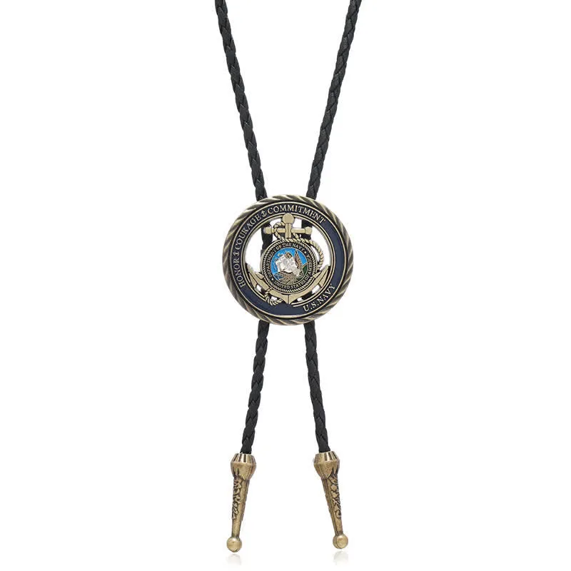 American Navy Anchor Round Coin Bolo Tie sold by FloralTrip product image thumbnail 3