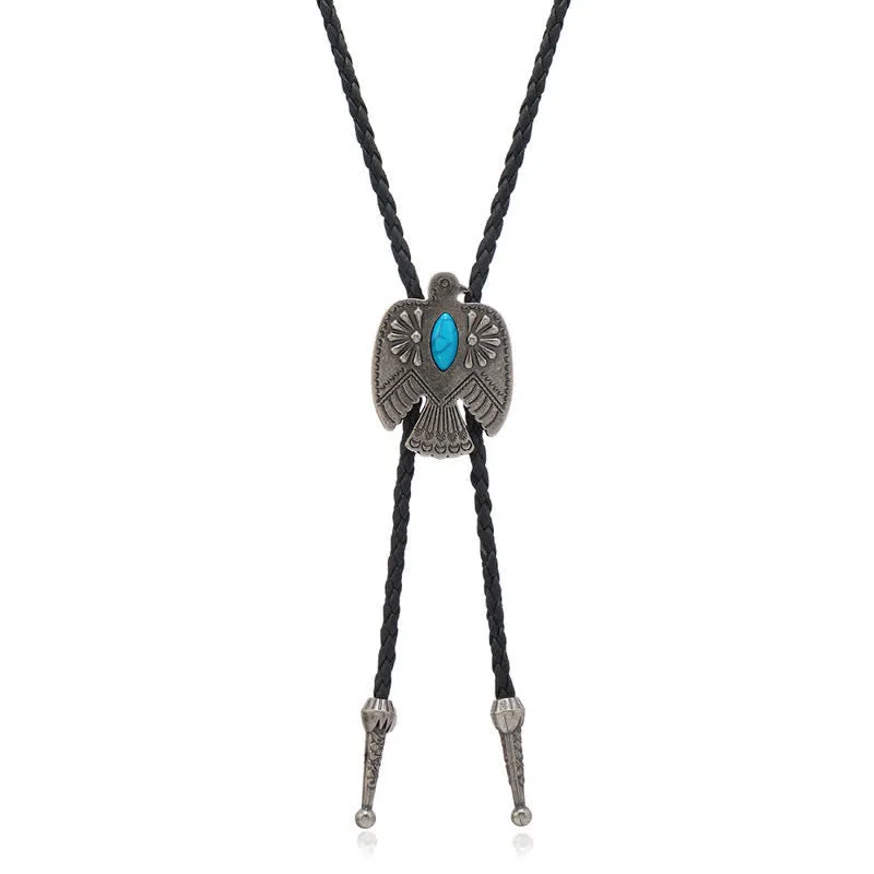 Western Eagle Bird Turquoise Stone Bolo Tie sold by FloralTrip product image thumbnail 3