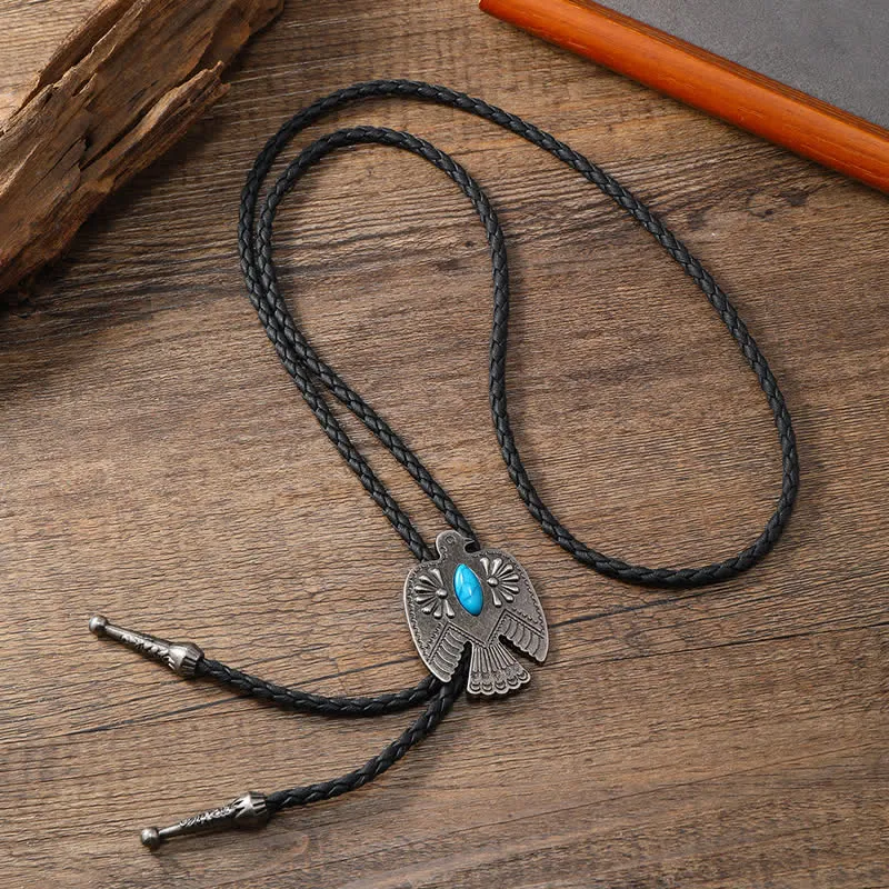 Western Eagle Bird Turquoise Stone Bolo Tie sold by FloralTrip product image thumbnail 2