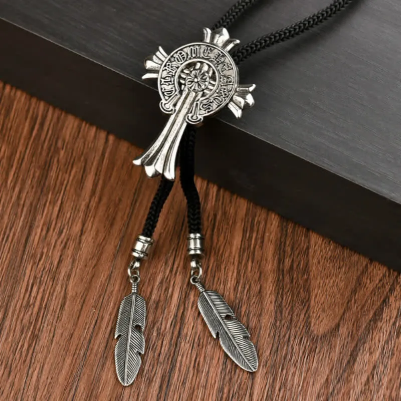 Modern Cross Pendant Necklace Shirt Bolo Tie sold by FloralTrip
