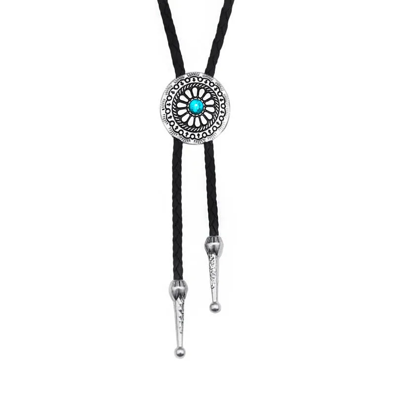 Round Turquoise Stone Centerpiece Bolo Tie sold by FloralTrip product image thumbnail 3