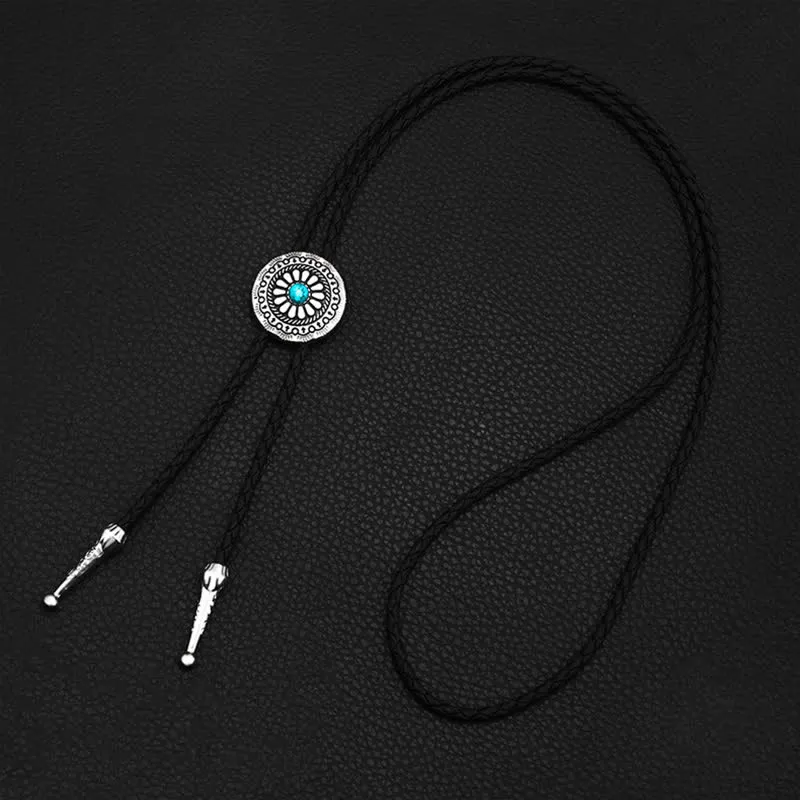 Round Turquoise Stone Centerpiece Bolo Tie sold by FloralTrip product image thumbnail 5