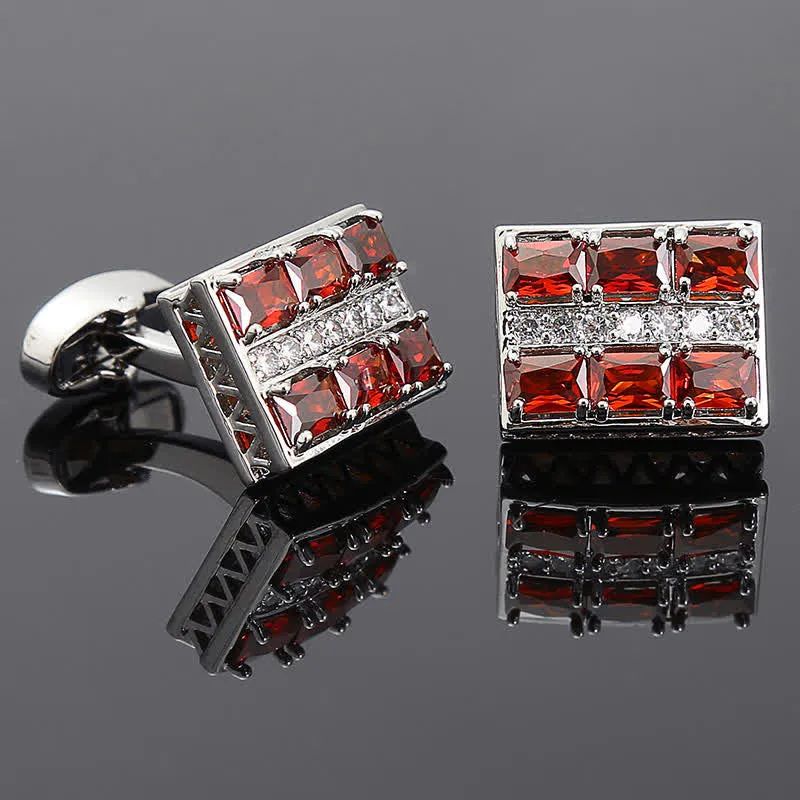 Men's Gold Plated Luxury Shiny Zircon Cufflinks sold by FloralTrip product image thumbnail 4