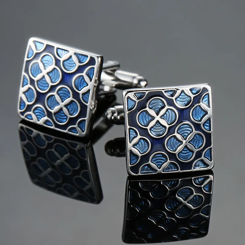 Men's Blue Series Enamel Square Cufflinks sold by FloralTrip product image thumbnail 2
