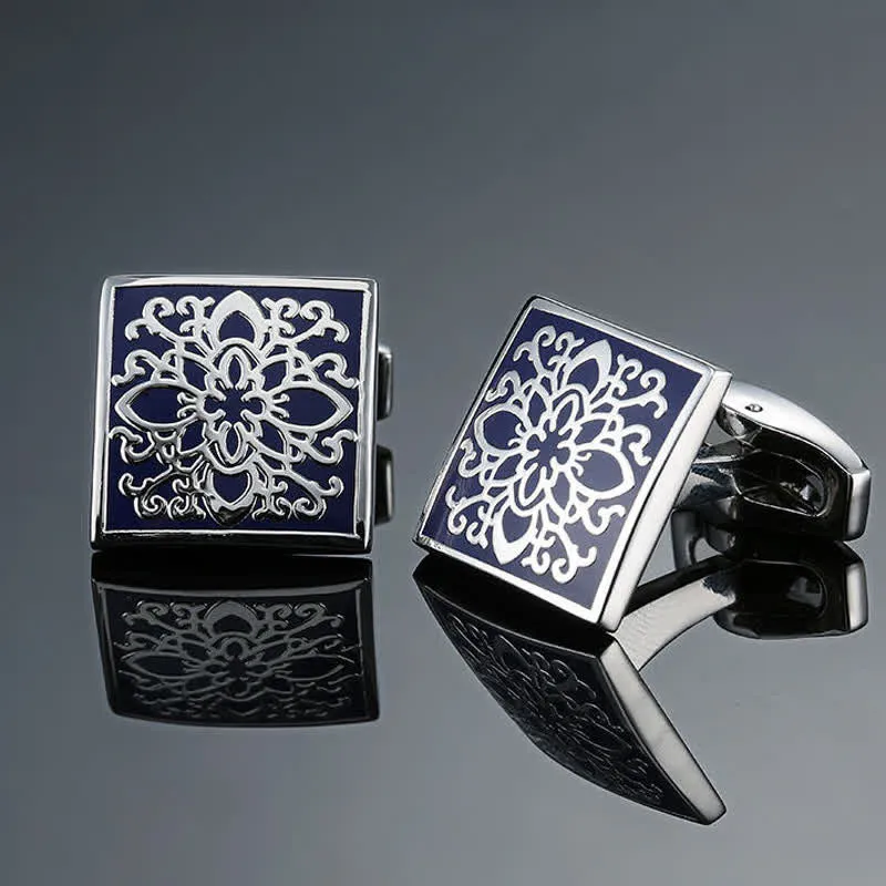 Men's Blue Series Enamel Square Cufflinks sold by FloralTrip product image thumbnail 5
