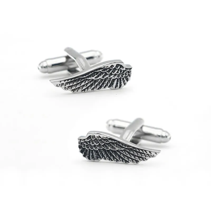 Men's Black & Silver Angel Wings Cufflinks sold by FloralTrip product image thumbnail 5