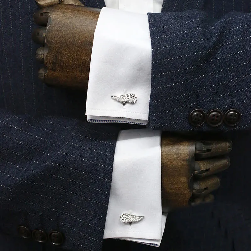 Men's Black & Silver Angel Wings Cufflinks sold by FloralTrip product image thumbnail 4
