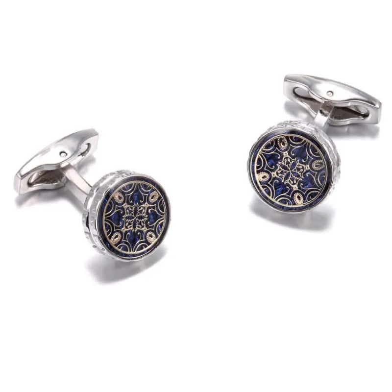 Men's Novelty Floral Pattern Round Cufflinks sold by FloralTrip