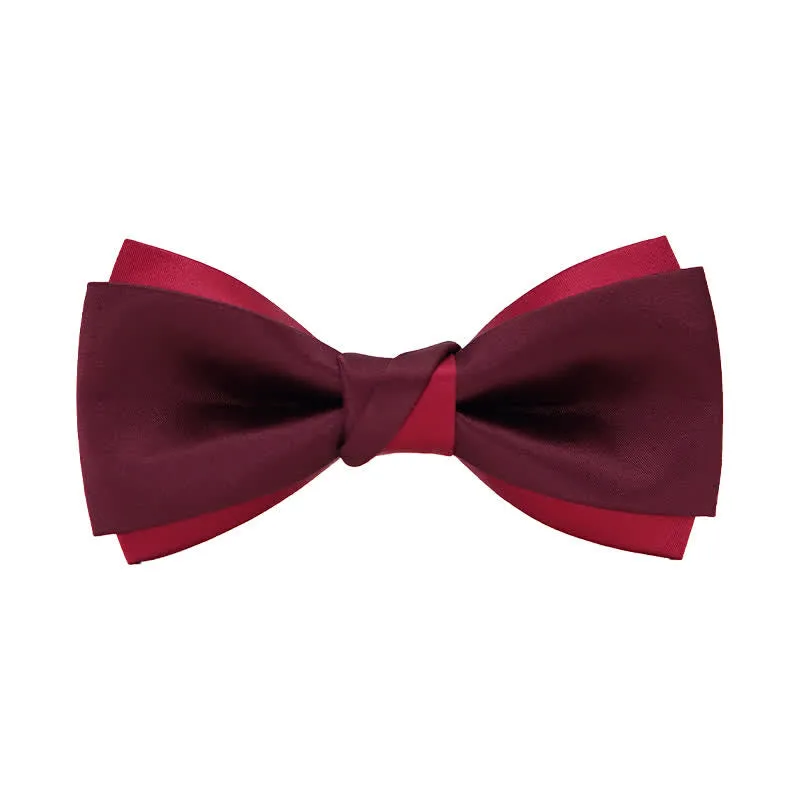 Men's Red Double Layered Formal Tuxedo Bow Tie sold by FloralTrip product image thumbnail 3