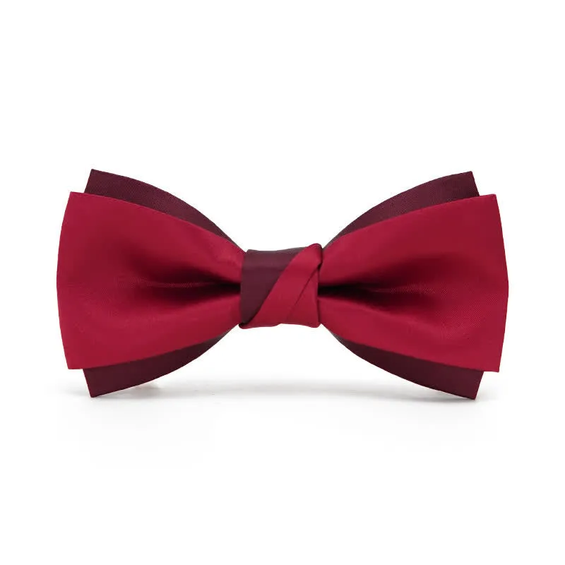 Men's Red Double Layered Formal Tuxedo Bow Tie sold by FloralTrip product image thumbnail 5